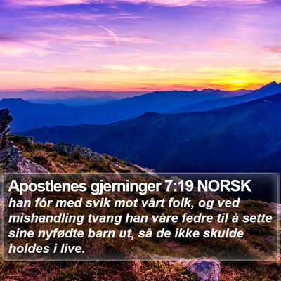 Apostlenes gjerninger 7:19 NORSK Bible Verse Image