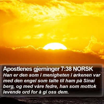 Apostlenes gjerninger 7:38 NORSK Bible Verse Image