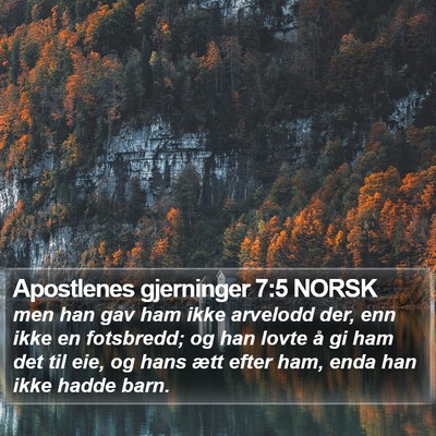 Apostlenes gjerninger 7:5 NORSK Bible Verse Image