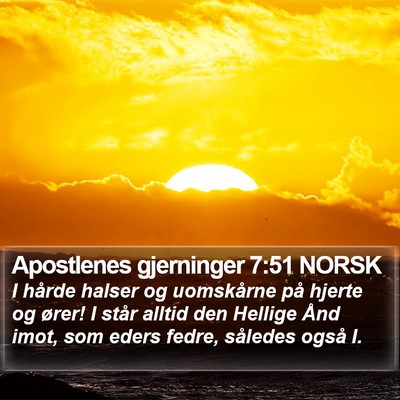 Apostlenes gjerninger 7:51 NORSK Bible Verse Image