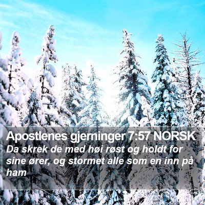 Apostlenes gjerninger 7:57 NORSK Bible Verse Image