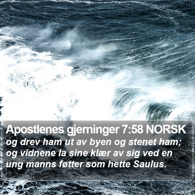 Apostlenes gjerninger 7:58 NORSK Bible Verse Image