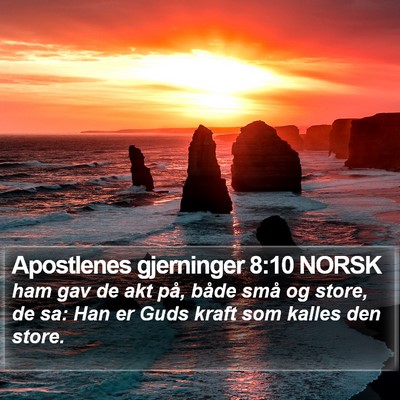 Apostlenes gjerninger 8:10 NORSK Bible Verse Image