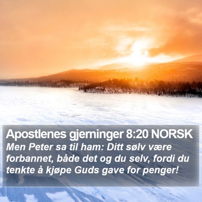 Apostlenes gjerninger 8:20 NORSK Bible Verse Image