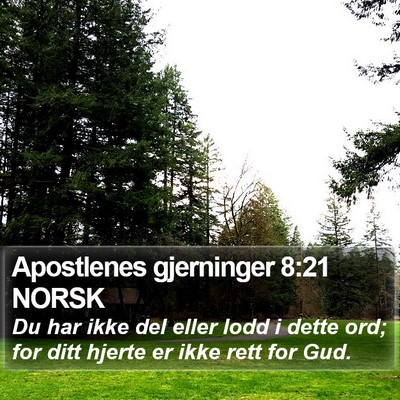 Apostlenes gjerninger 8:21 NORSK Bible Verse Image