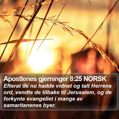 Apostlenes gjerninger 8:25 NORSK Bible Verse Image