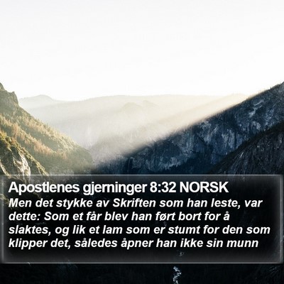 Apostlenes gjerninger 8:32 NORSK Bible Verse Image