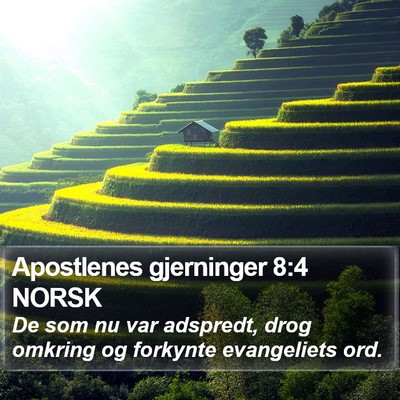 Apostlenes gjerninger 8:4 NORSK Bible Verse Image