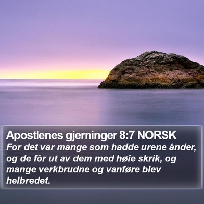 Apostlenes gjerninger 8:7 NORSK Bible Verse Image