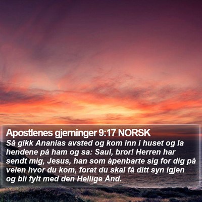 Apostlenes gjerninger 9:17 NORSK Bible Verse Image
