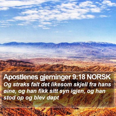 Apostlenes gjerninger 9:18 NORSK Bible Verse Image