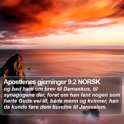 Apostlenes gjerninger 9:2 NORSK Bible Verse Image