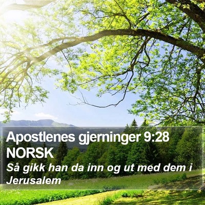 Apostlenes gjerninger 9:28 NORSK Bible Verse Image