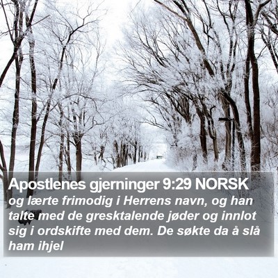 Apostlenes gjerninger 9:29 NORSK Bible Verse Image