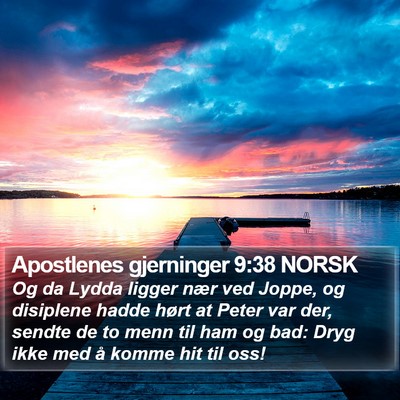 Apostlenes gjerninger 9:38 NORSK Bible Verse Image