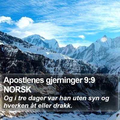 Apostlenes gjerninger 9:9 NORSK Bible Verse Image