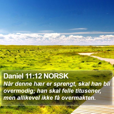 Daniel 11:12 NORSK Bible Verse Image