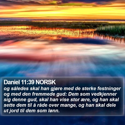 Daniel 11:39 NORSK Bible Verse Image