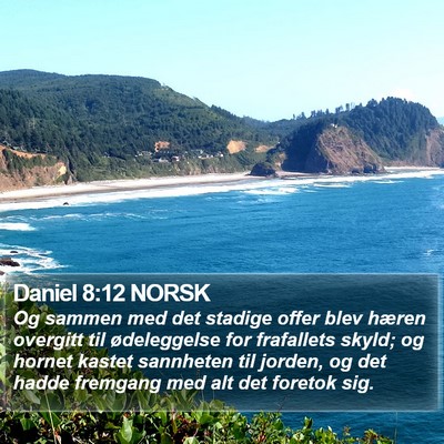 Daniel 8:12 NORSK Bible Verse Image