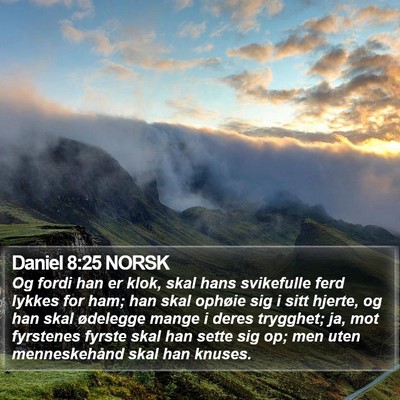 Daniel 8:25 NORSK Bible Verse Image