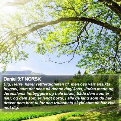 Daniel 9:7 NORSK Bible Verse Image