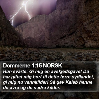 Dommerne 1:15 NORSK Bible Verse Image