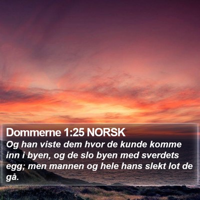 Dommerne 1:25 NORSK Bible Verse Image