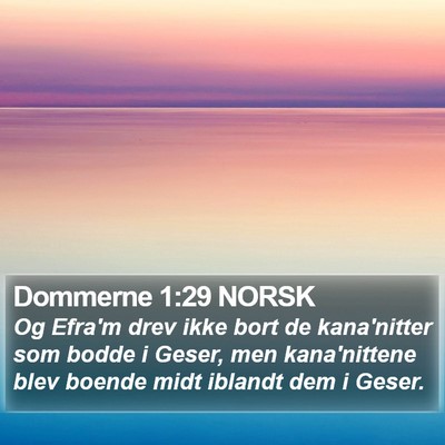 Dommerne 1:29 NORSK Bible Verse Image