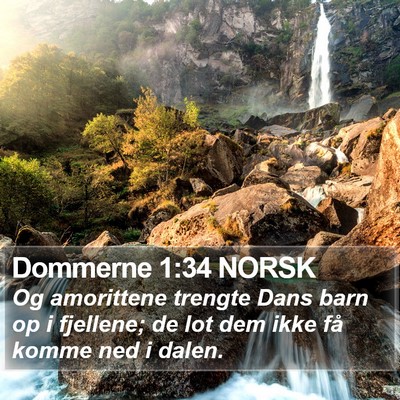 Dommerne 1:34 NORSK Bible Verse Image