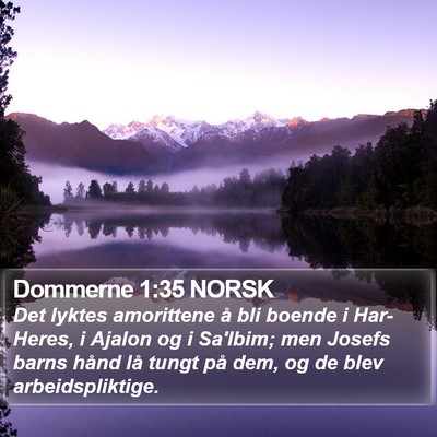 Dommerne 1:35 NORSK Bible Verse Image