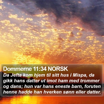 Dommerne 11:34 NORSK Bible Verse Image