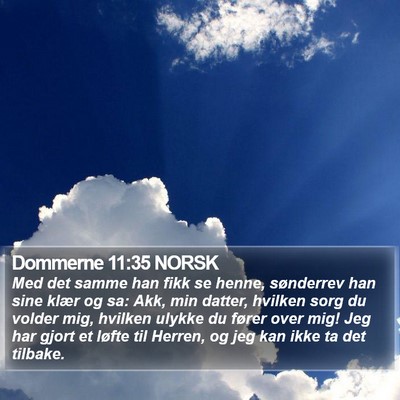 Dommerne 11:35 NORSK Bible Verse Image