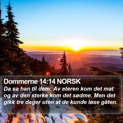 Dommerne 14:14 NORSK Bible Verse Image
