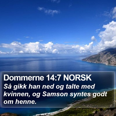 Dommerne 14:7 NORSK Bible Verse Image
