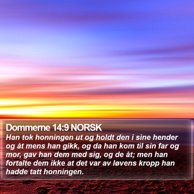Dommerne 14:9 NORSK Bible Verse Image