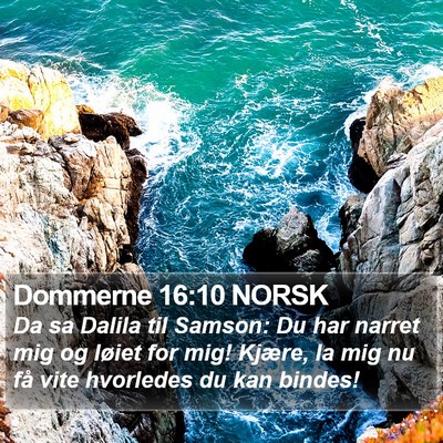 Dommerne 16:10 NORSK Bible Verse Image