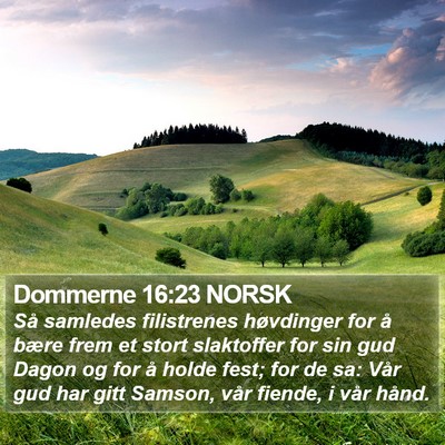 Dommerne 16:23 NORSK Bible Verse Image