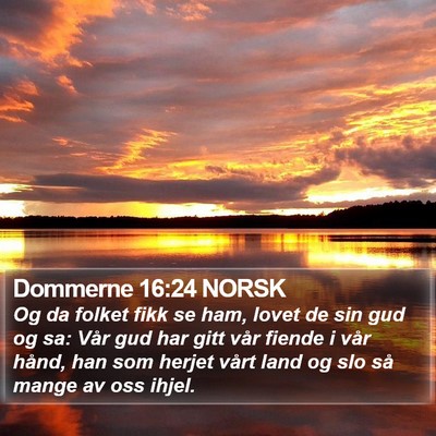 Dommerne 16:24 NORSK Bible Verse Image