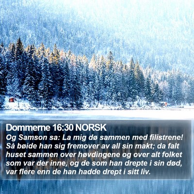 Dommerne 16:30 NORSK Bible Verse Image