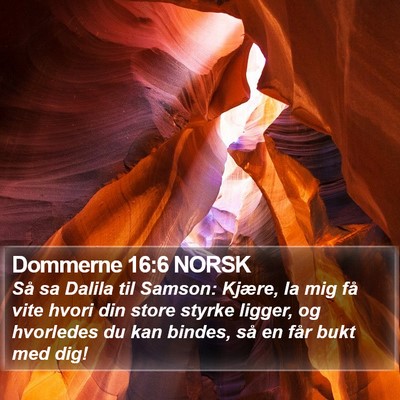 Dommerne 16:6 NORSK Bible Verse Image