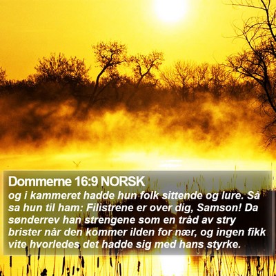 Dommerne 16:9 NORSK Bible Verse Image