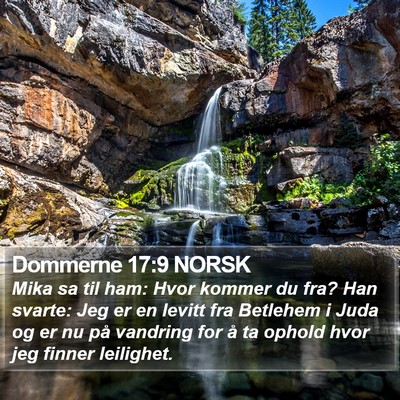 Dommerne 17:9 NORSK Bible Verse Image
