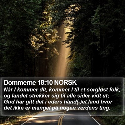 Dommerne 18:10 NORSK Bible Verse Image