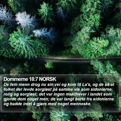 Dommerne 18:7 NORSK Bible Verse Image