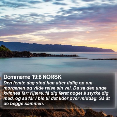 Dommerne 19:8 NORSK Bible Verse Image