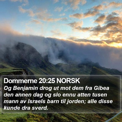 Dommerne 20:25 NORSK Bible Verse Image