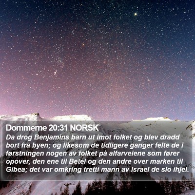 Dommerne 20:31 NORSK Bible Verse Image