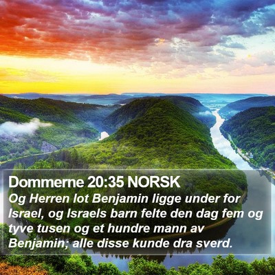 Dommerne 20:35 NORSK Bible Verse Image