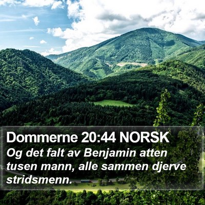 Dommerne 20:44 NORSK Bible Verse Image