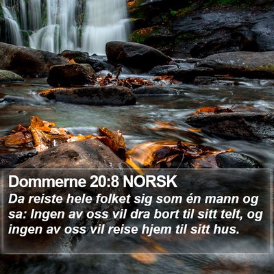Dommerne 20:8 NORSK Bible Verse Image